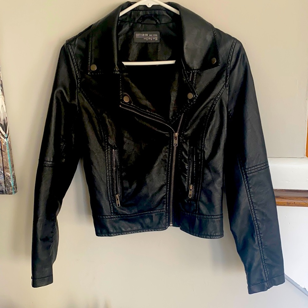 Leather motorcycle jacket